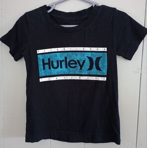 Hurley Kids Black Tee with Blue Logo